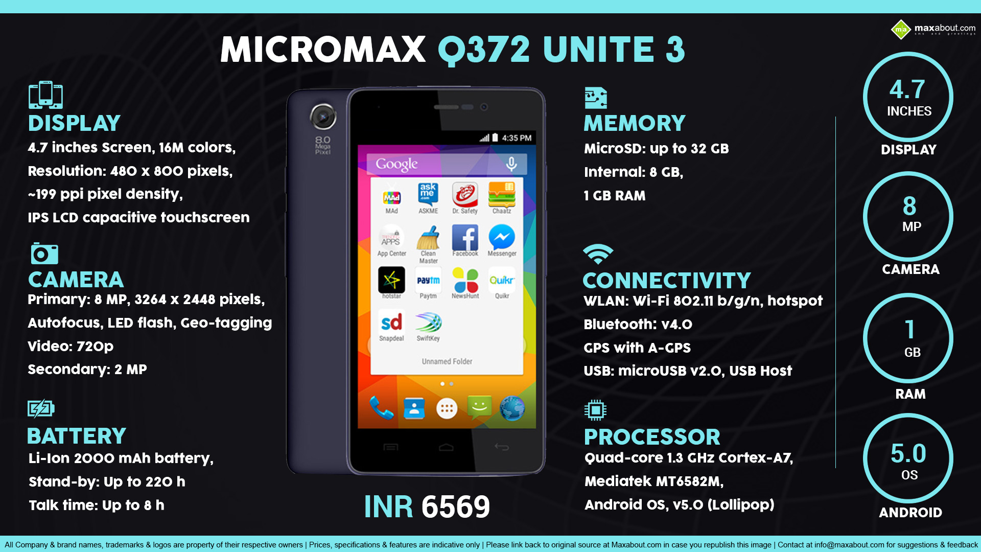 Micromax Q372 Unite 3 Resim 3